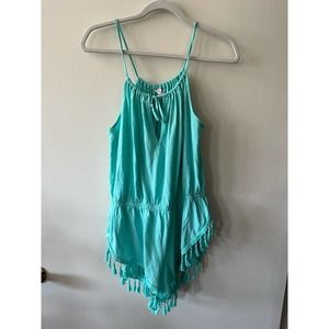 Victoria's Secret Teal Tassel Romper Size Small
